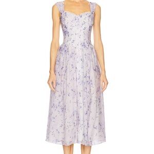 REVOLVE Bardot Blue Floral Midi Dress